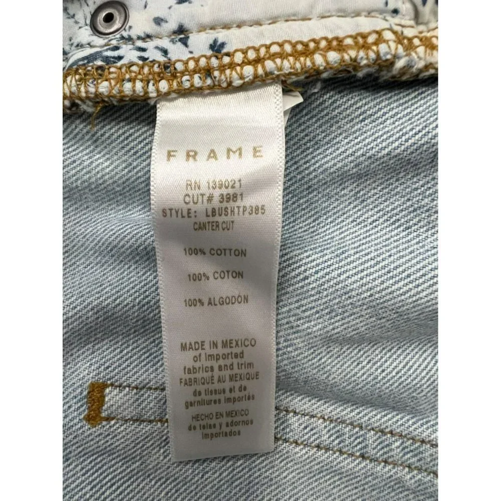 Frame Le Beau Women's Light Blue Short Size 25 - Picture 6 of 10